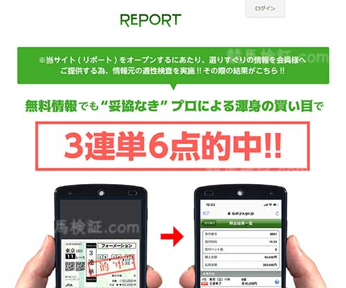レポート(REPORT リポート)という競馬予想サイトの画像