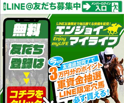 エンジョイマイライフという競馬予想サイトの画像