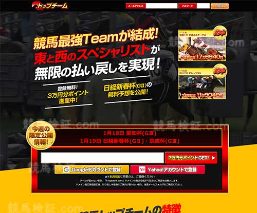 競馬トップチーム　競馬予想サイト