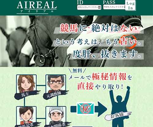 アイリアル（AIREAL）という競馬予想サイトの画像