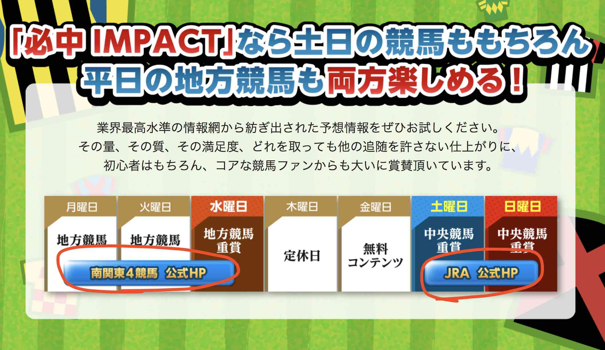 必中インパクト(必中IMPACT)という競馬予想サイトの地方