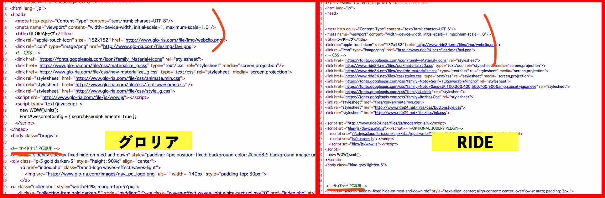グロリア(GLORIA)という競馬予想サイトと、競艇RIDEのページソースが激似なこと