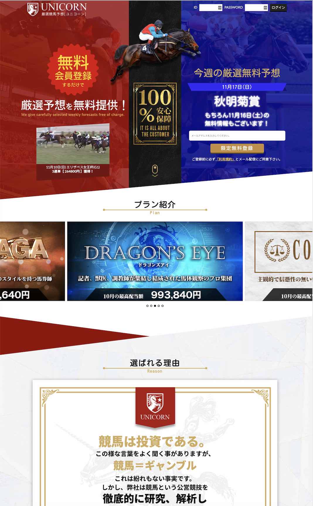 競馬予想サイトのユニコーン(UNICORN)について検証