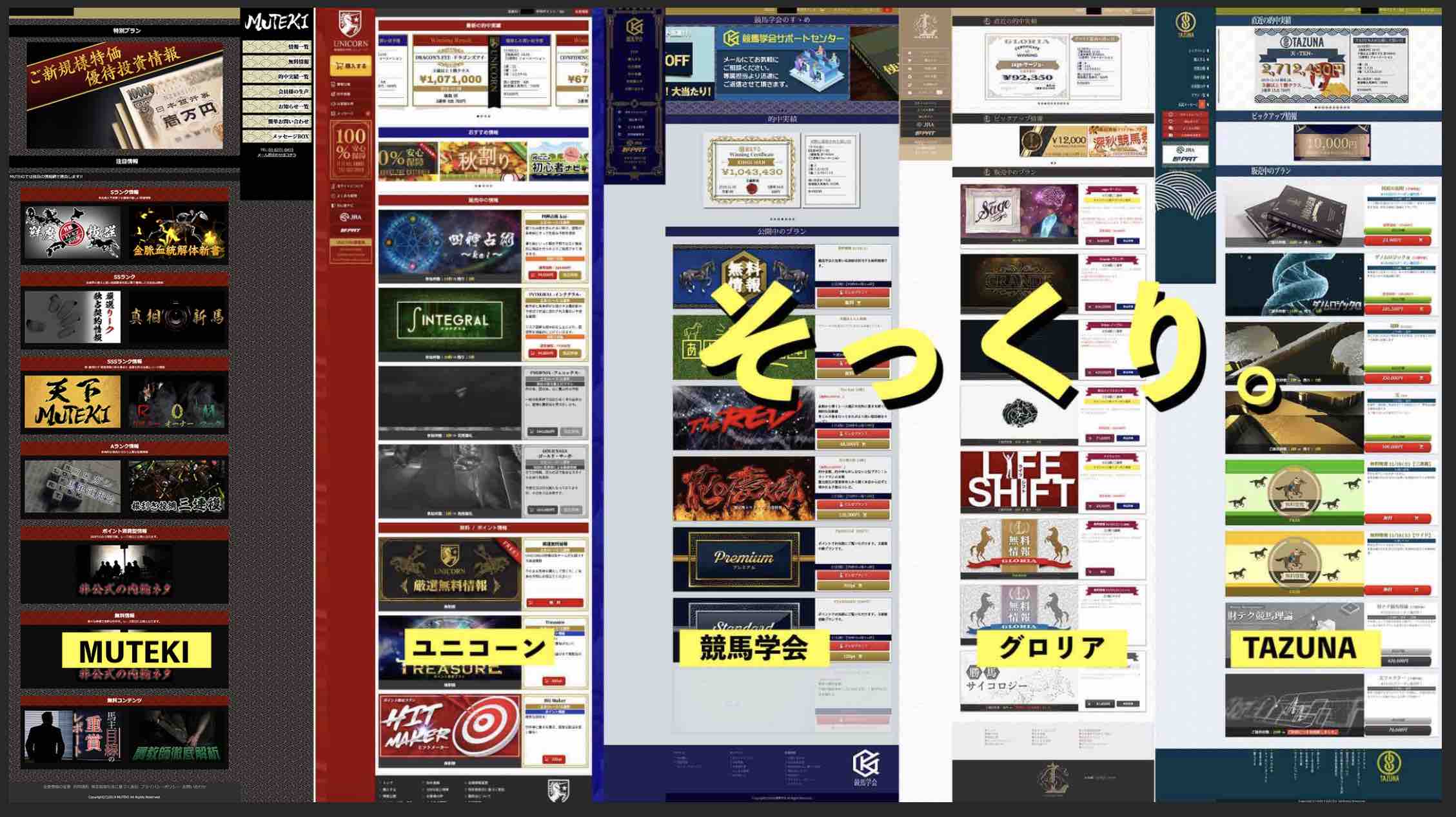 MUTEKIという競馬予想サイトはいつものグループサイトに激似