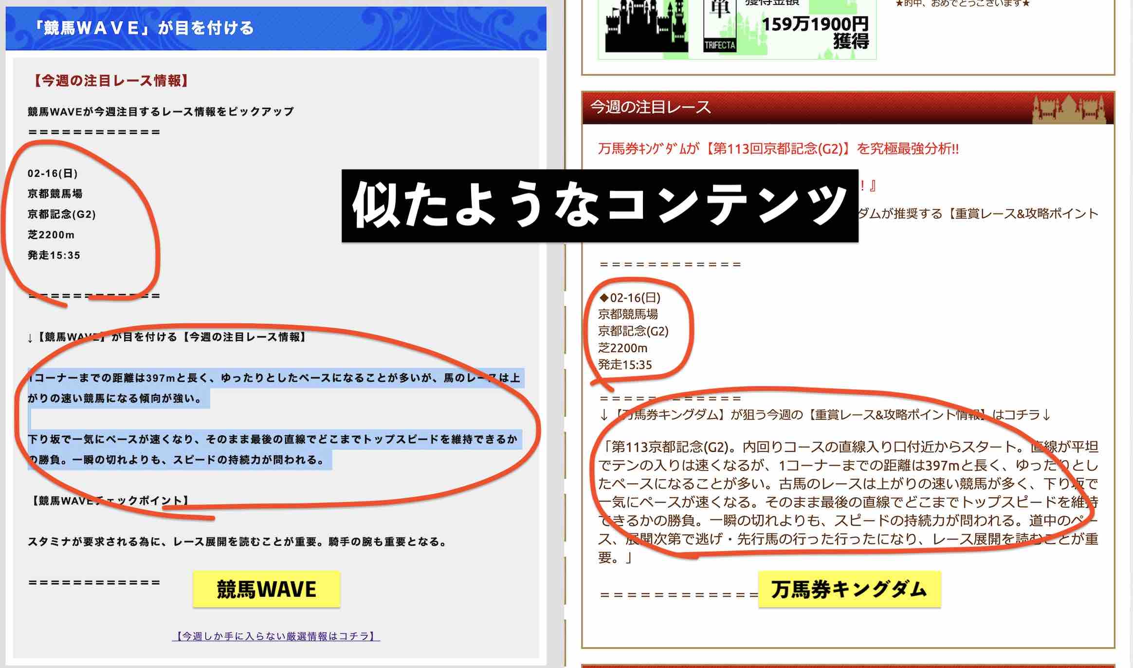 競馬WAVE(競馬ウェーブ) という競馬予想サイトと万馬券キングダムの激似コンテンツ