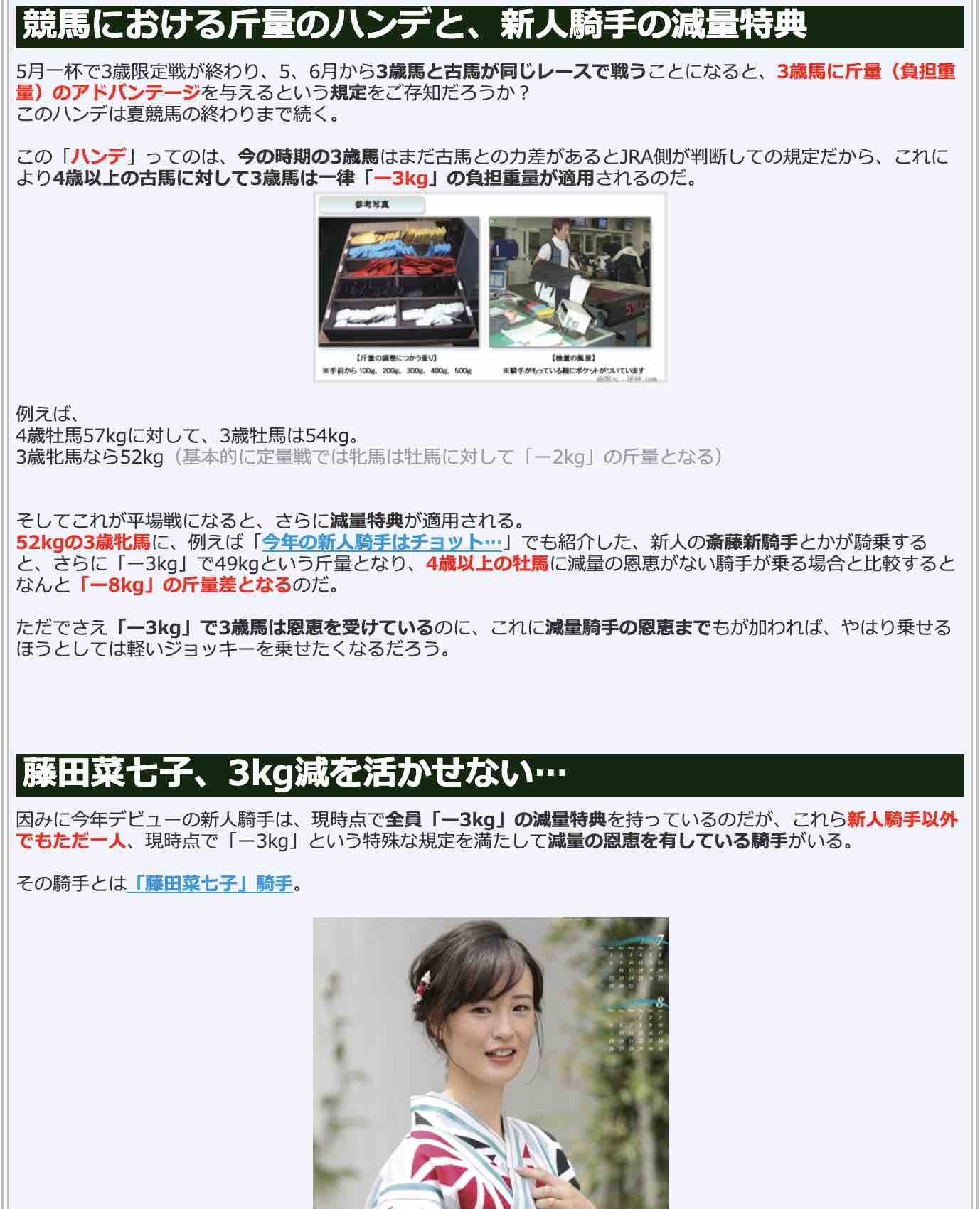 競馬検証.comの競馬コラム「藤田菜七子、3kg減を活かせない…」