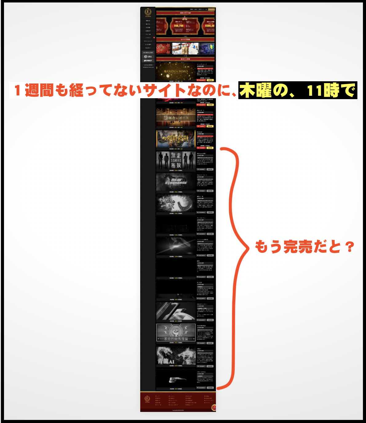 EXTRA(エクストラ)という競馬予想サイトが木曜の昼前に完売?