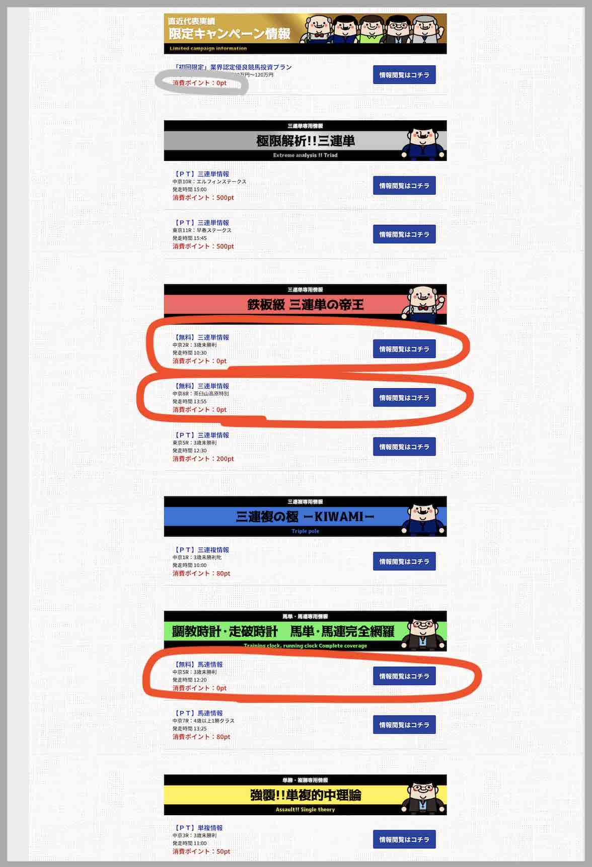 merit(メリット)という競馬予想サイトの無料予想(無料情報)を確認する