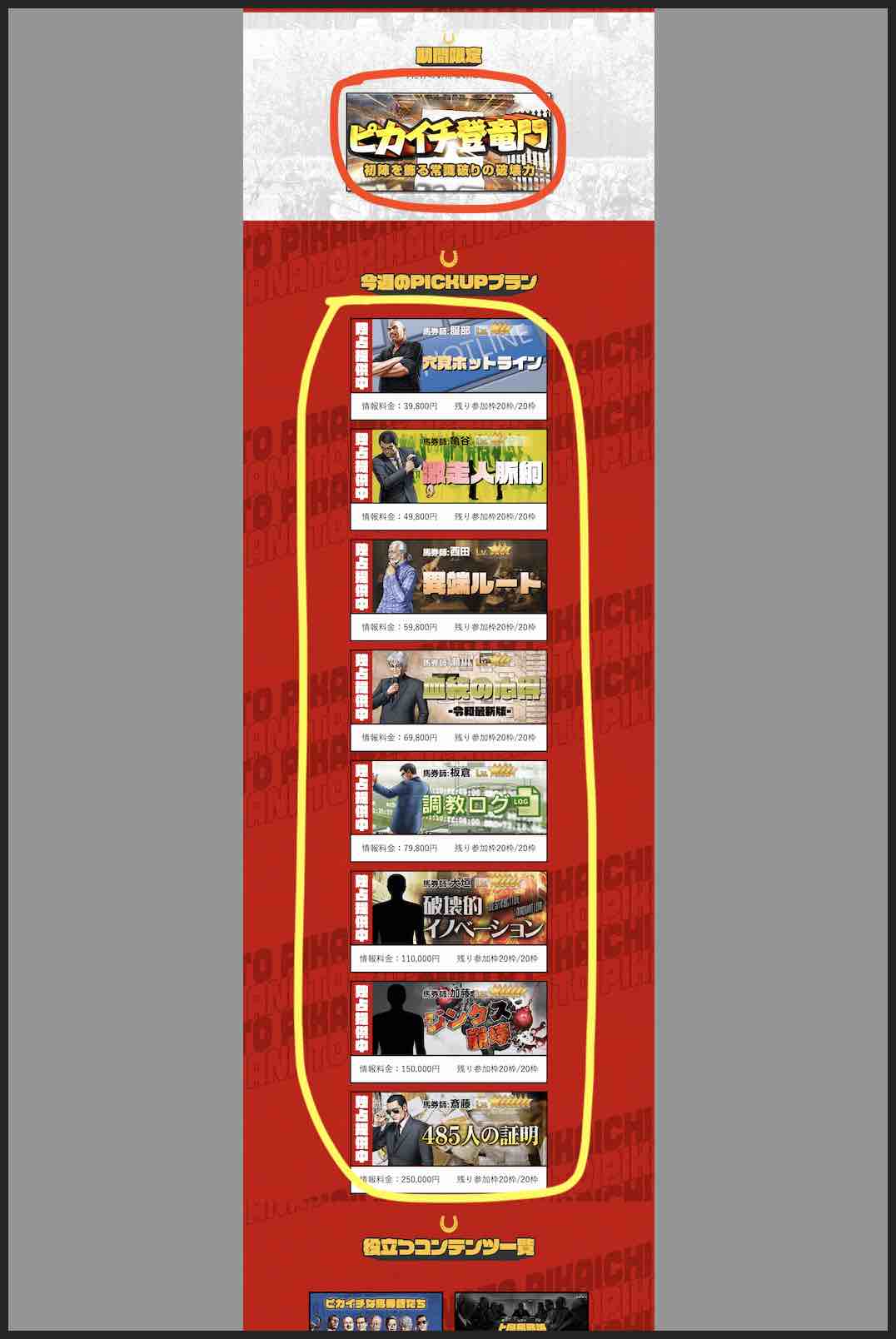 穴党ピカイチという競馬予想サイトが提供する競馬予想