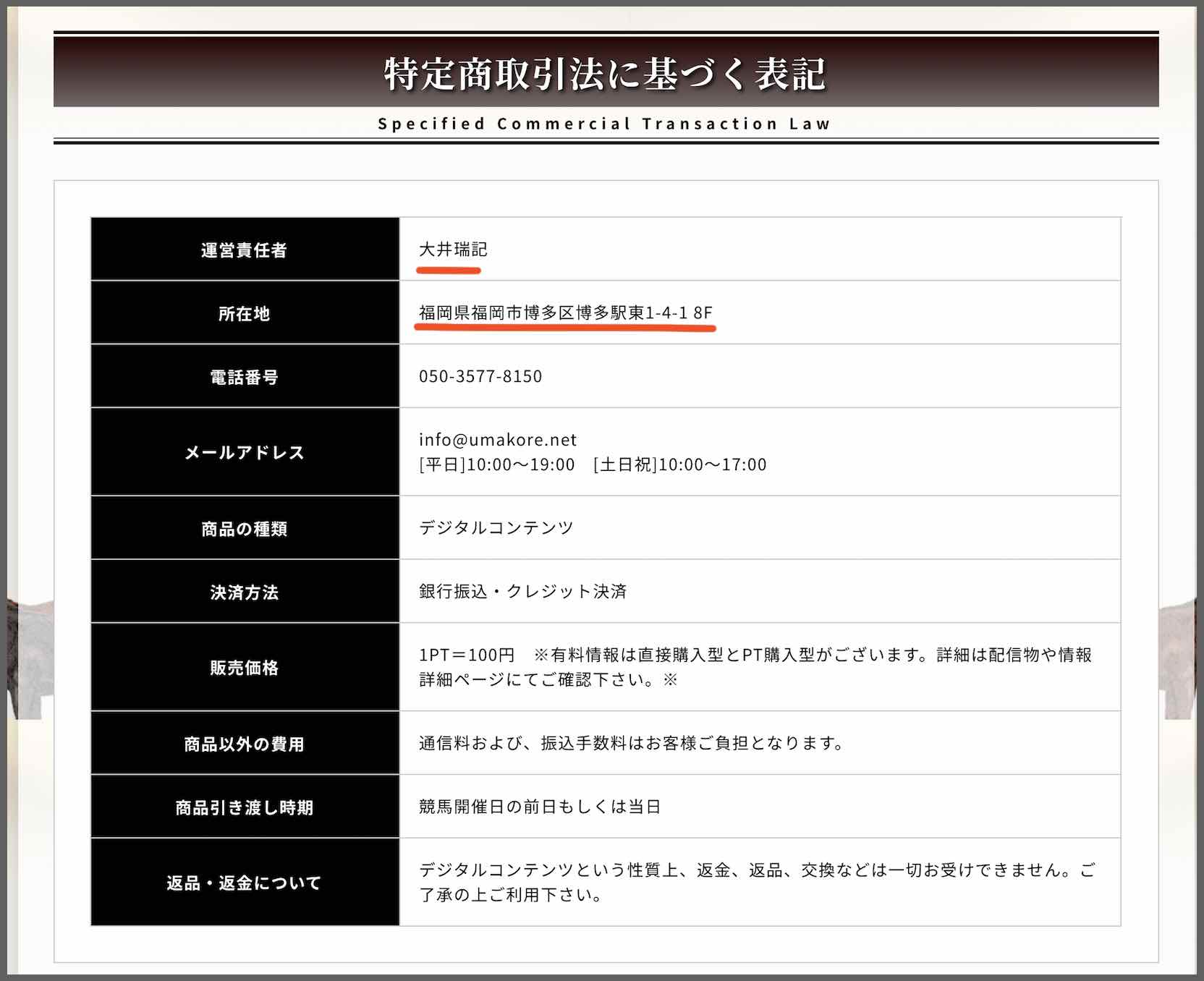 馬券コレクションという競馬予想サイトのの運営会社情報