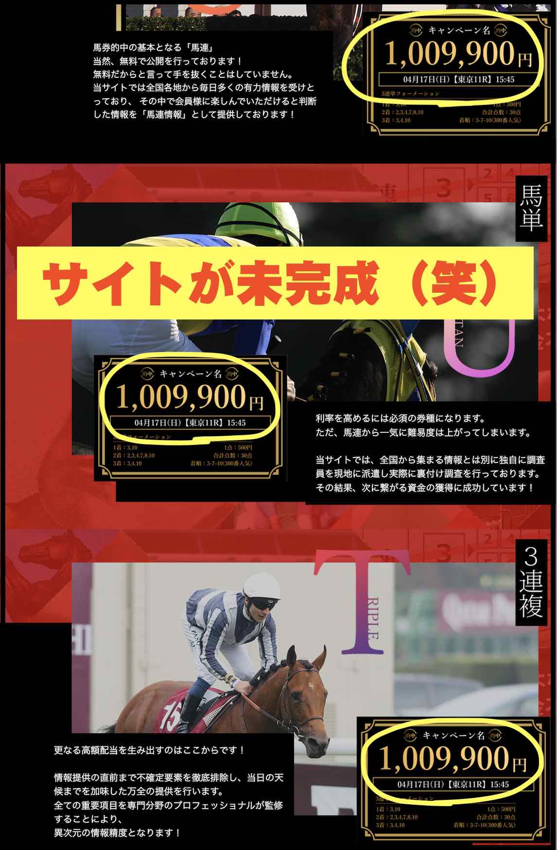 HANAMICHI(ハナミチ)という競馬予想サイトは未完成