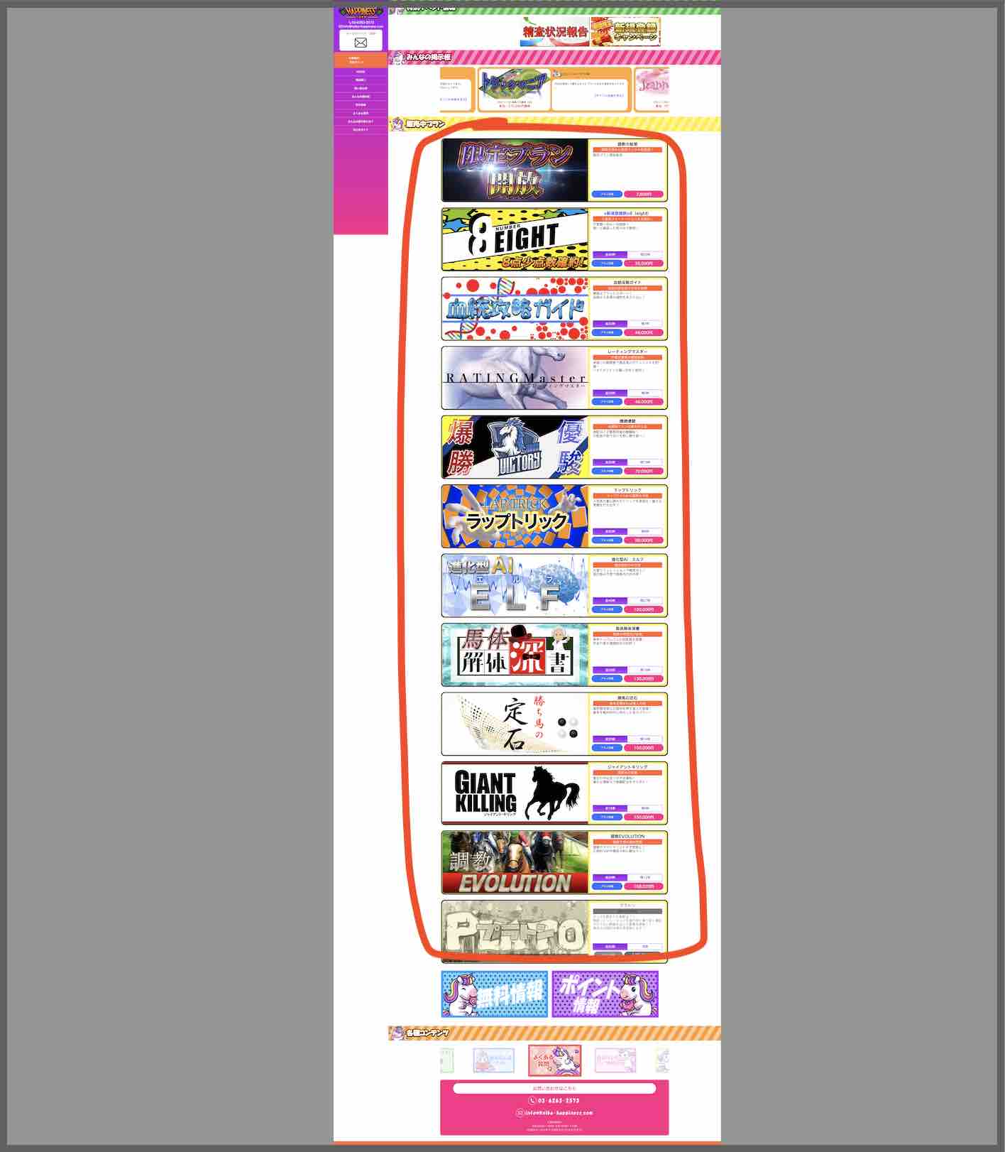 ハピネスという競馬予想サイトが提供する競馬予想