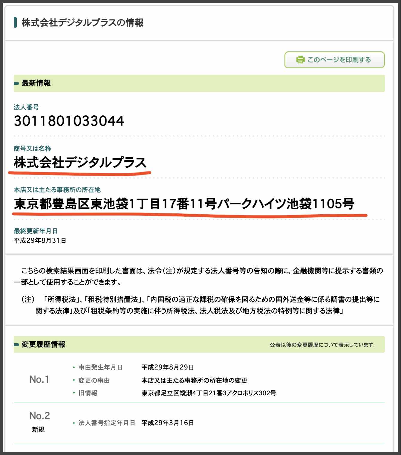 競馬戦艦ヤマトの運営社を国税庁サイトから検索