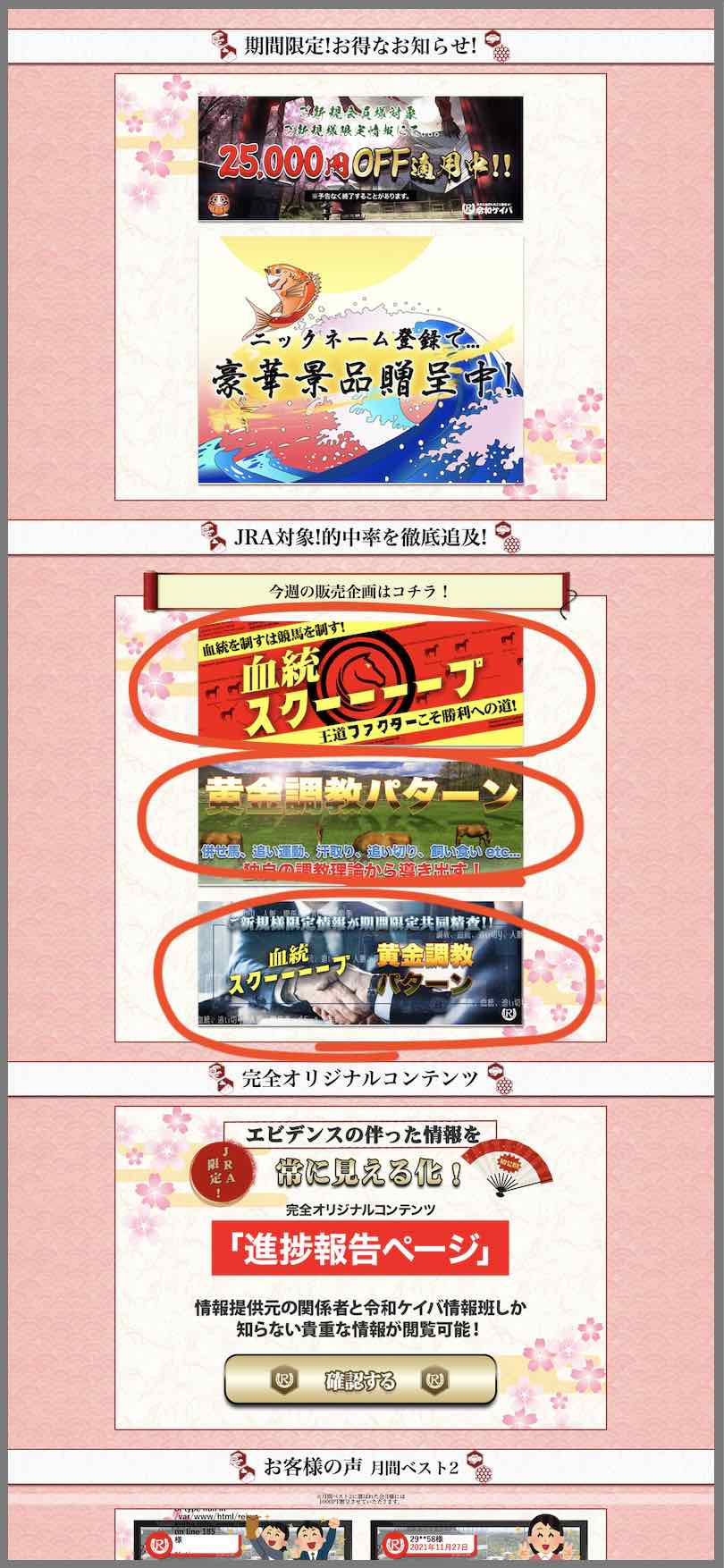 令和競馬(令和ケイバ)が提供する企画もの予想