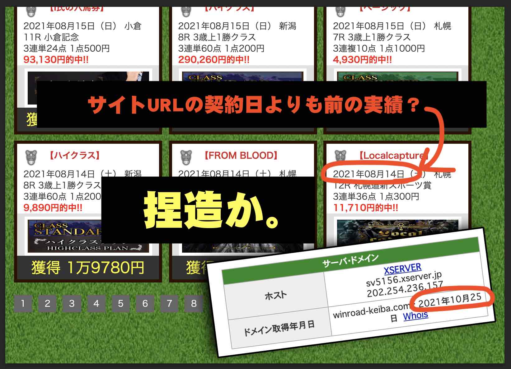 ウィンロードという競馬予想サイトの捏造