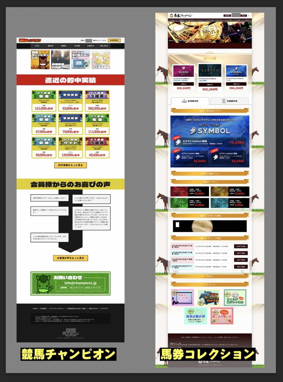競馬チャンピオンという競馬予想サイトが似てる?