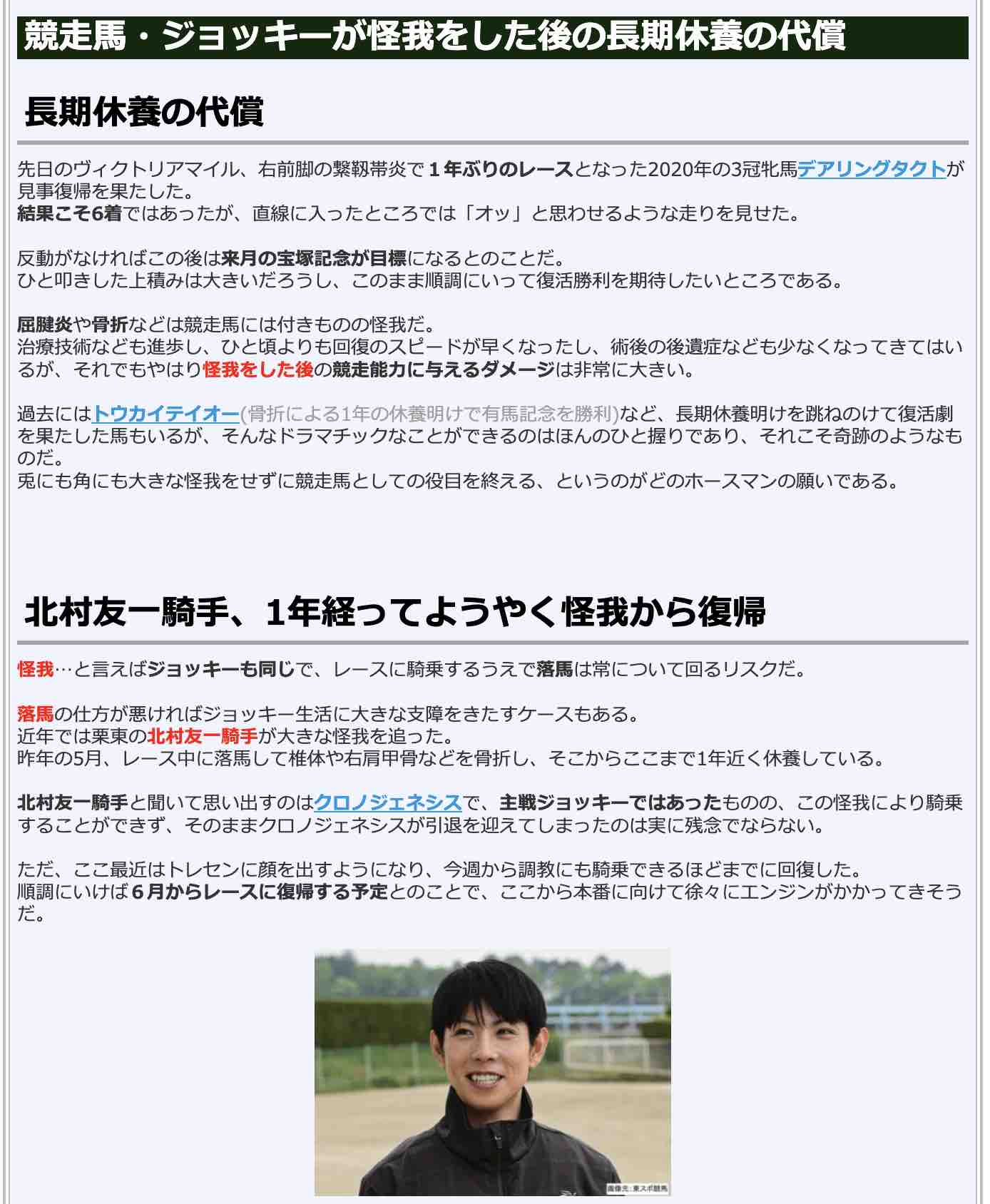 競走馬・ジョッキーが怪我をした後の長期休養の代償