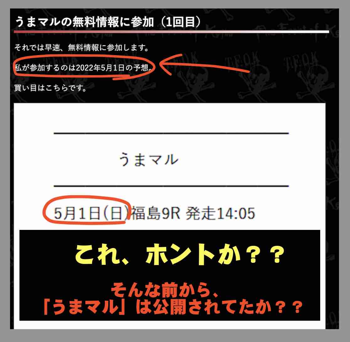 うまマルという競馬予想サイトの情報検索結果-競馬戦線はグル?