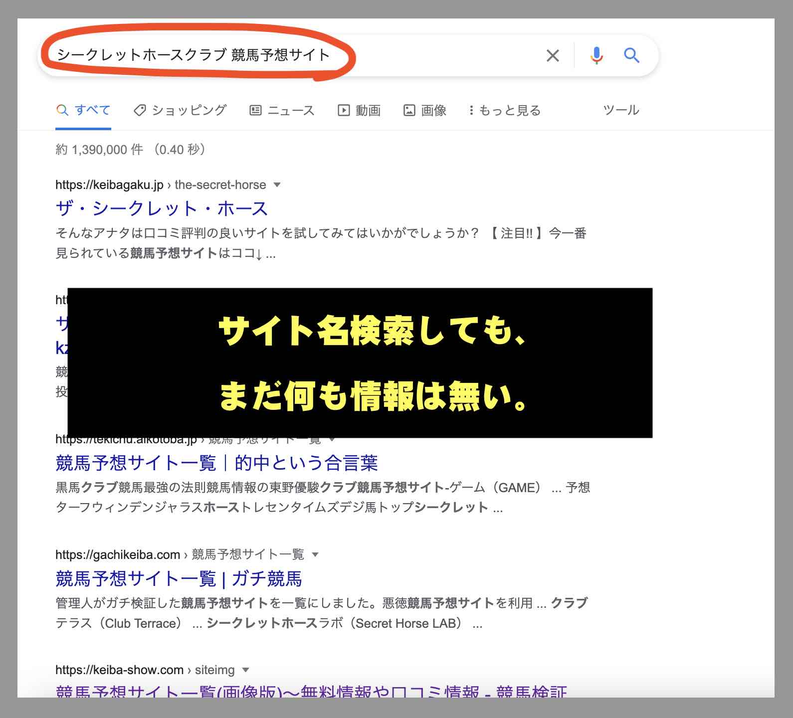 シークレットホースクラブの情報検索した結果