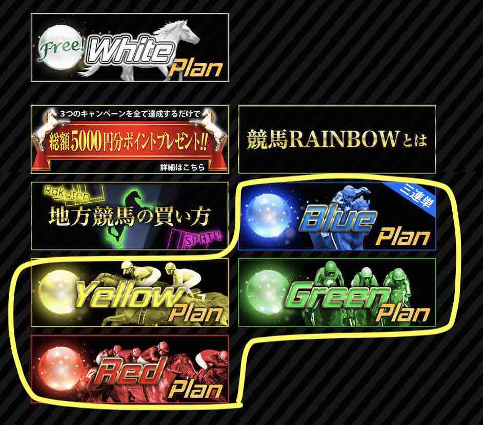 競馬予想サイト「競馬レインボー」の料金プラン