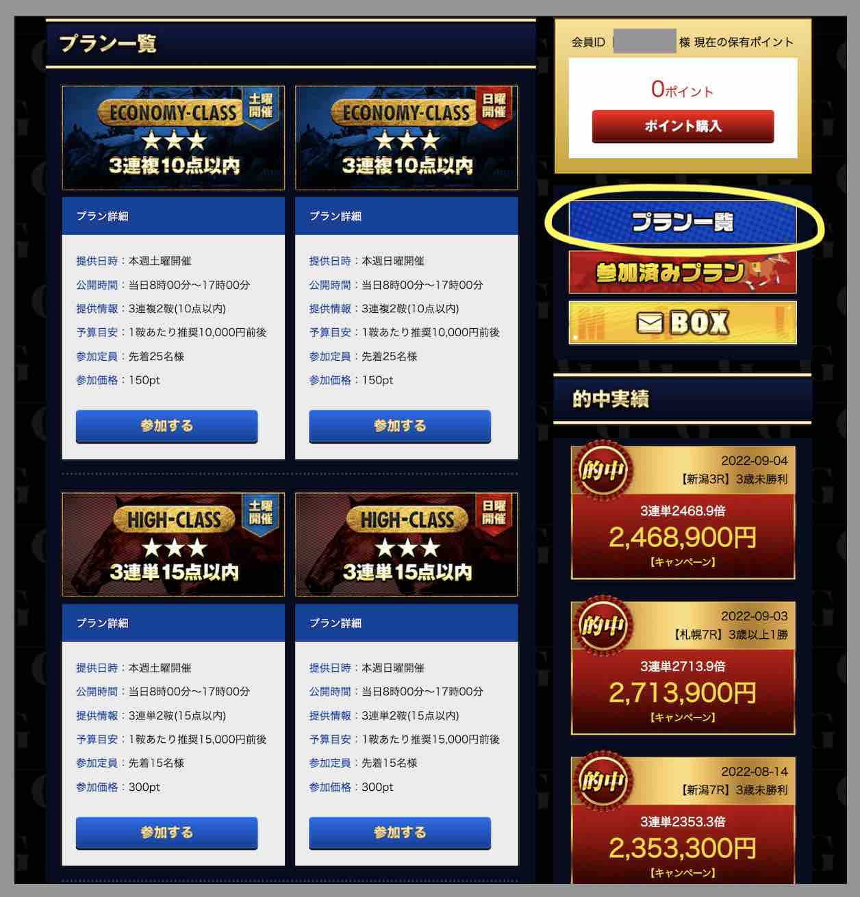 ブラインドGという競馬予想サイトが提供する競馬予想