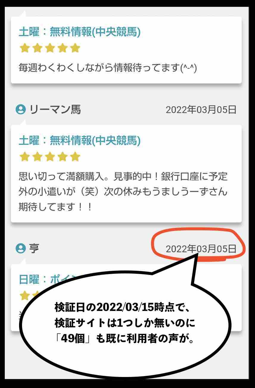 うましーずという競馬予想サイトの利用者からのメッセージ
