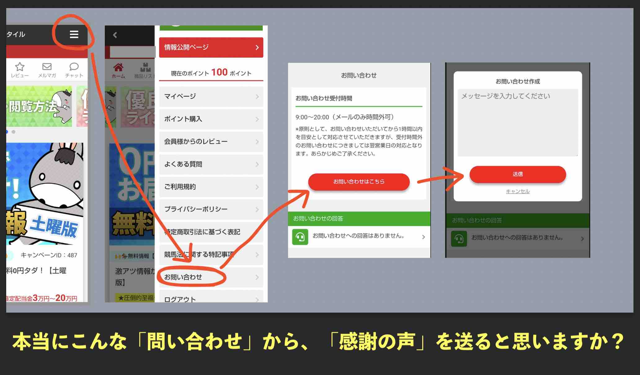 ウマスタイルへ「利用者の声」を送れない?