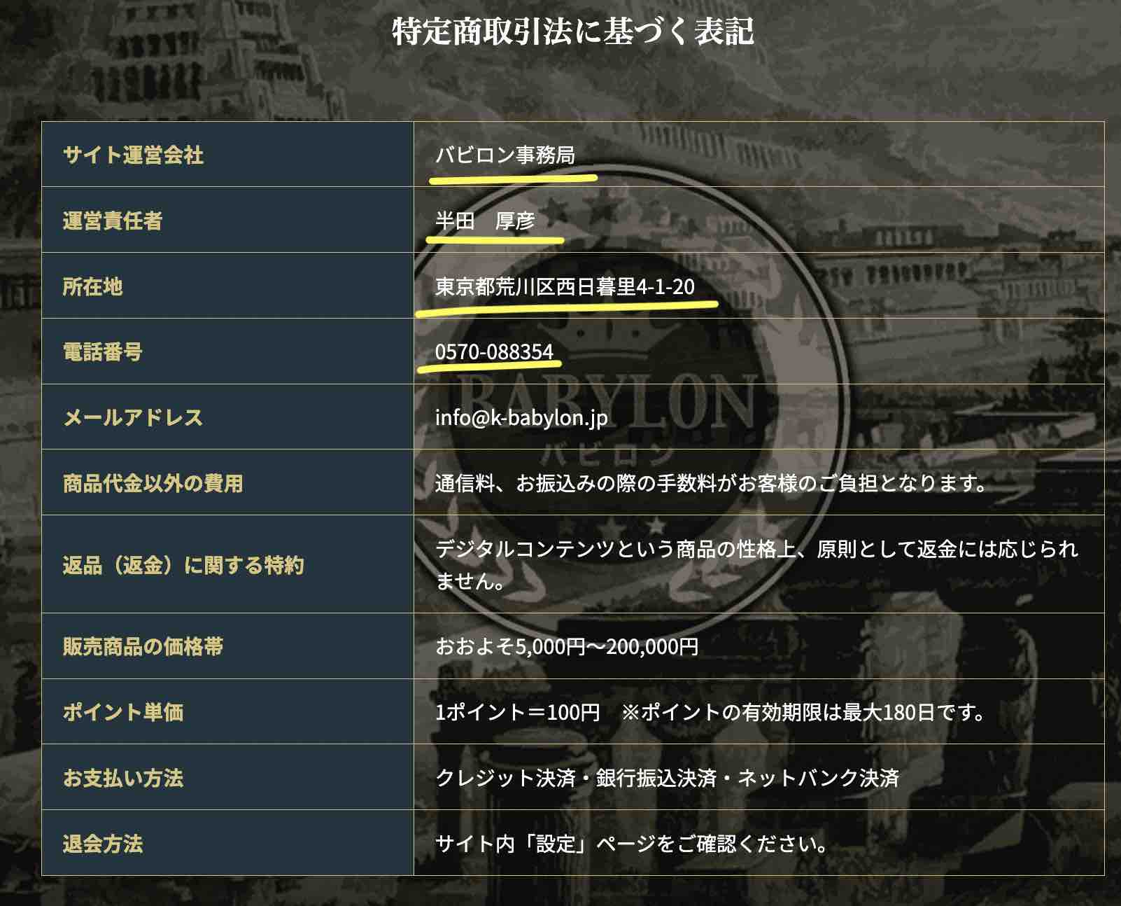 バビロンという競馬予想サイトの運営会社情報