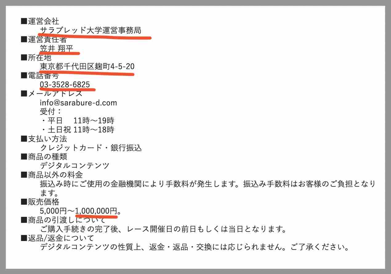 サラブレッド大学という競馬予想サイトの運営会社情報