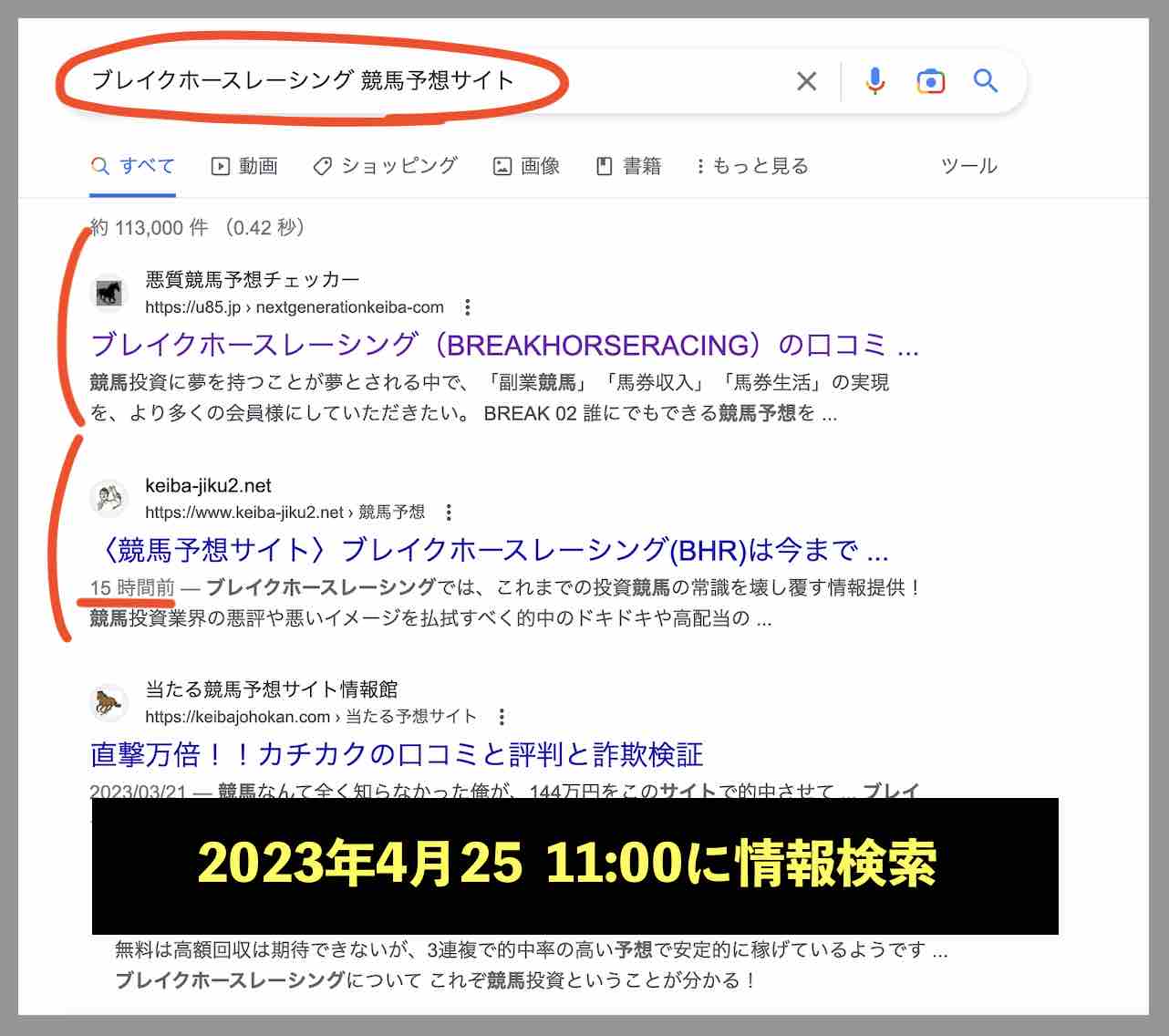 ブレイクホースレーシングのサイト情報検索結果