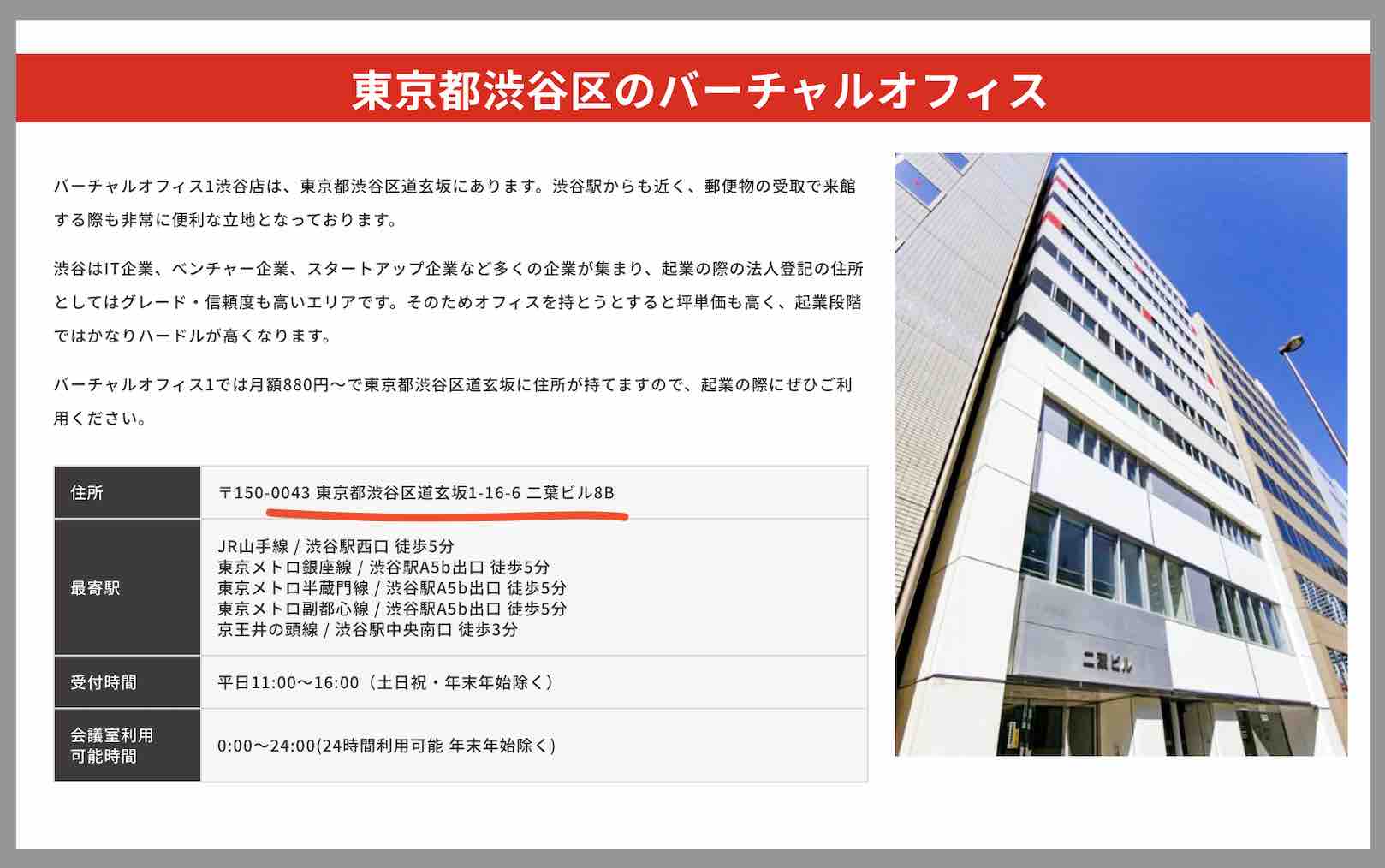 馬の穴はバーチャルオフィス?