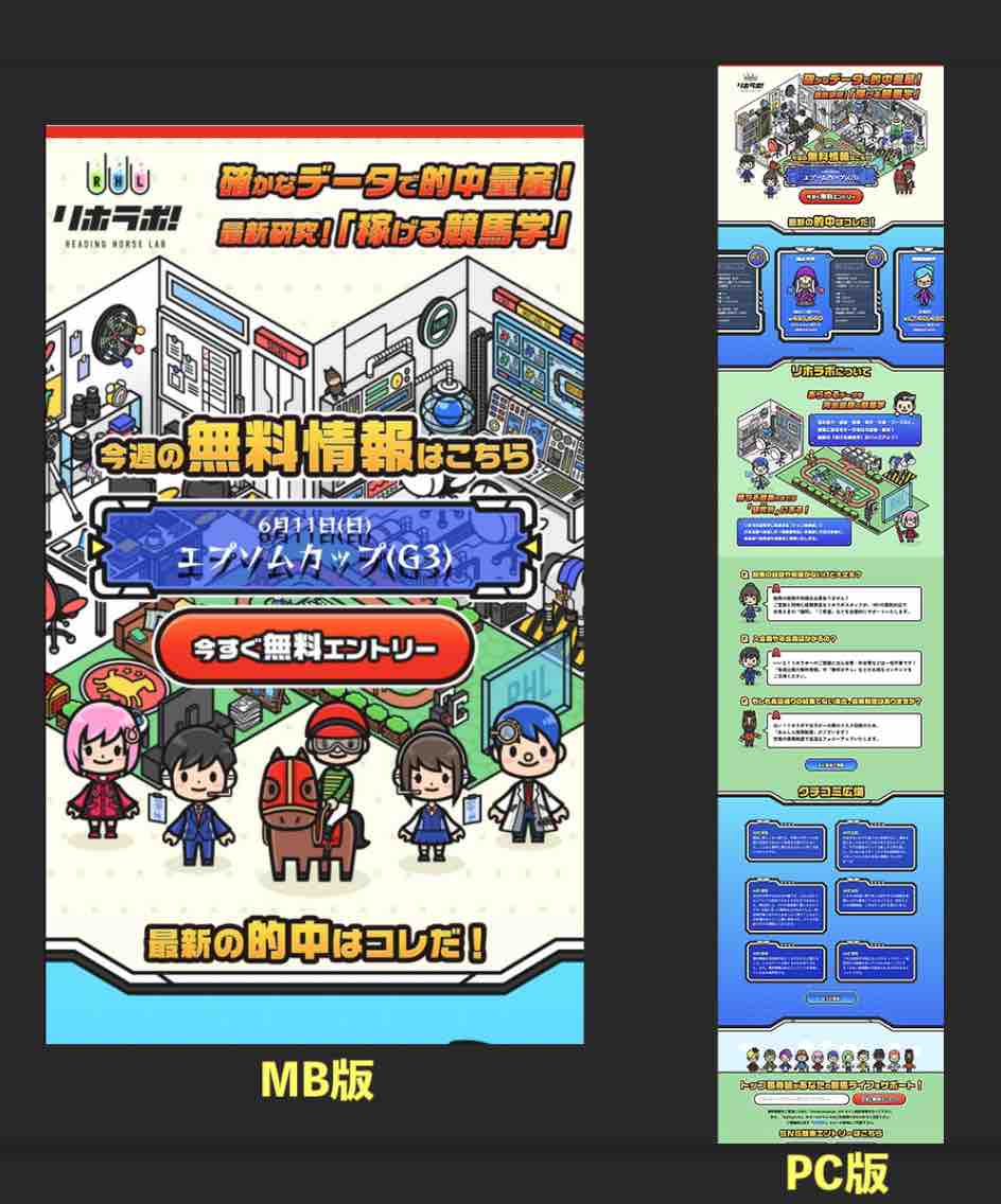 リホラボという競馬予想サイトの非会員ページ