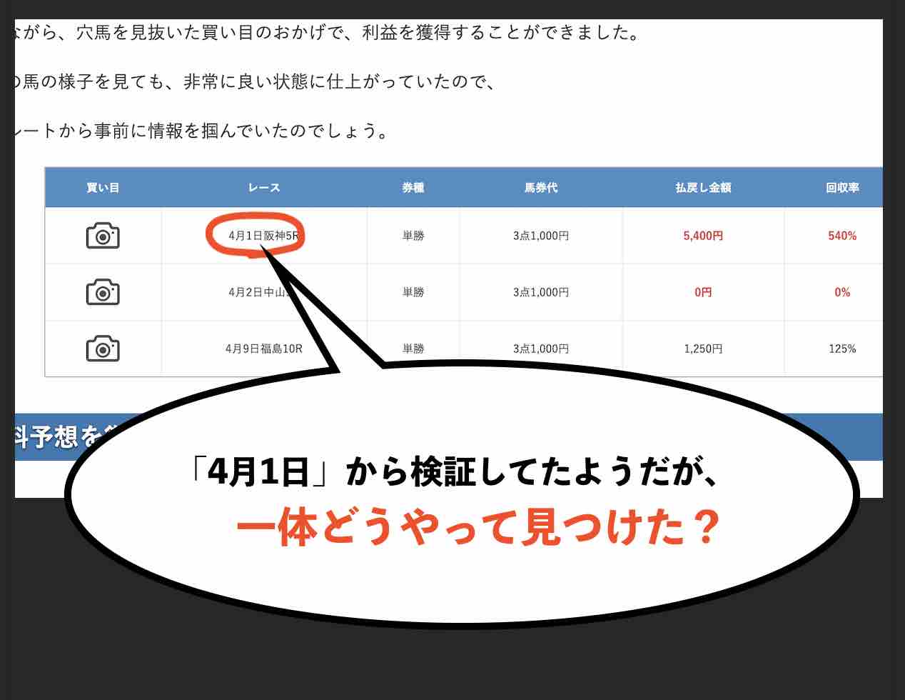 馬の穴を2ヶ月も前から検証していただと?