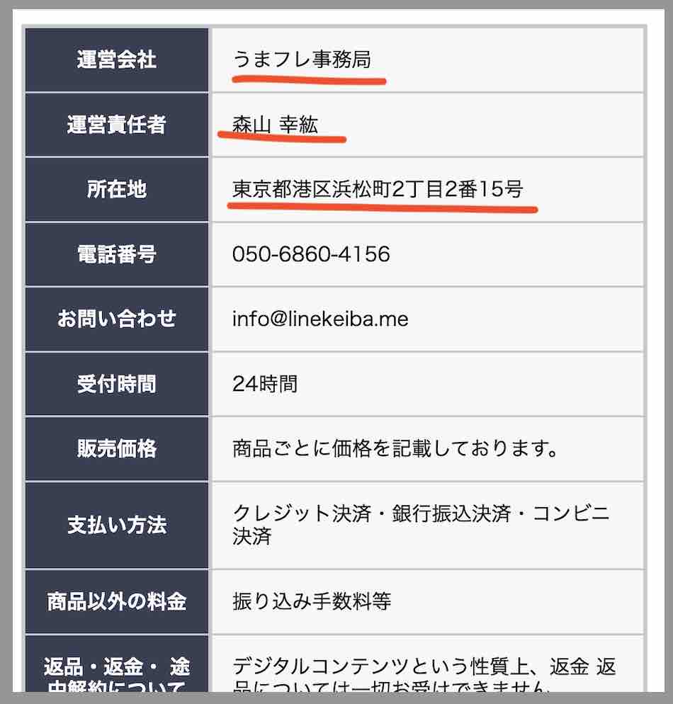 うまフレという競馬予想サイトの運営会社情報