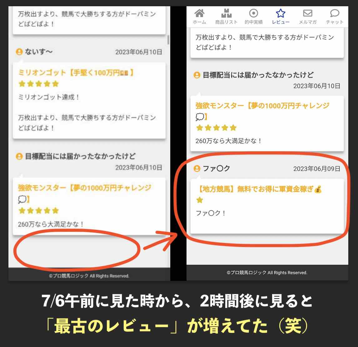 プロ競馬ロジックの過去のレビューが増えた(笑)
