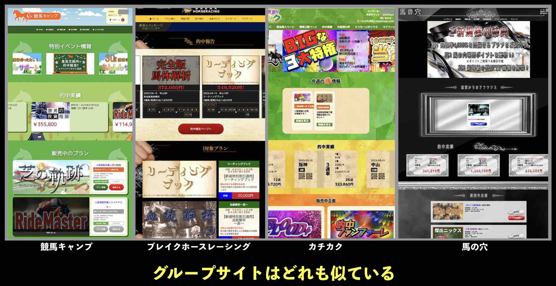 グループサイトが似ている