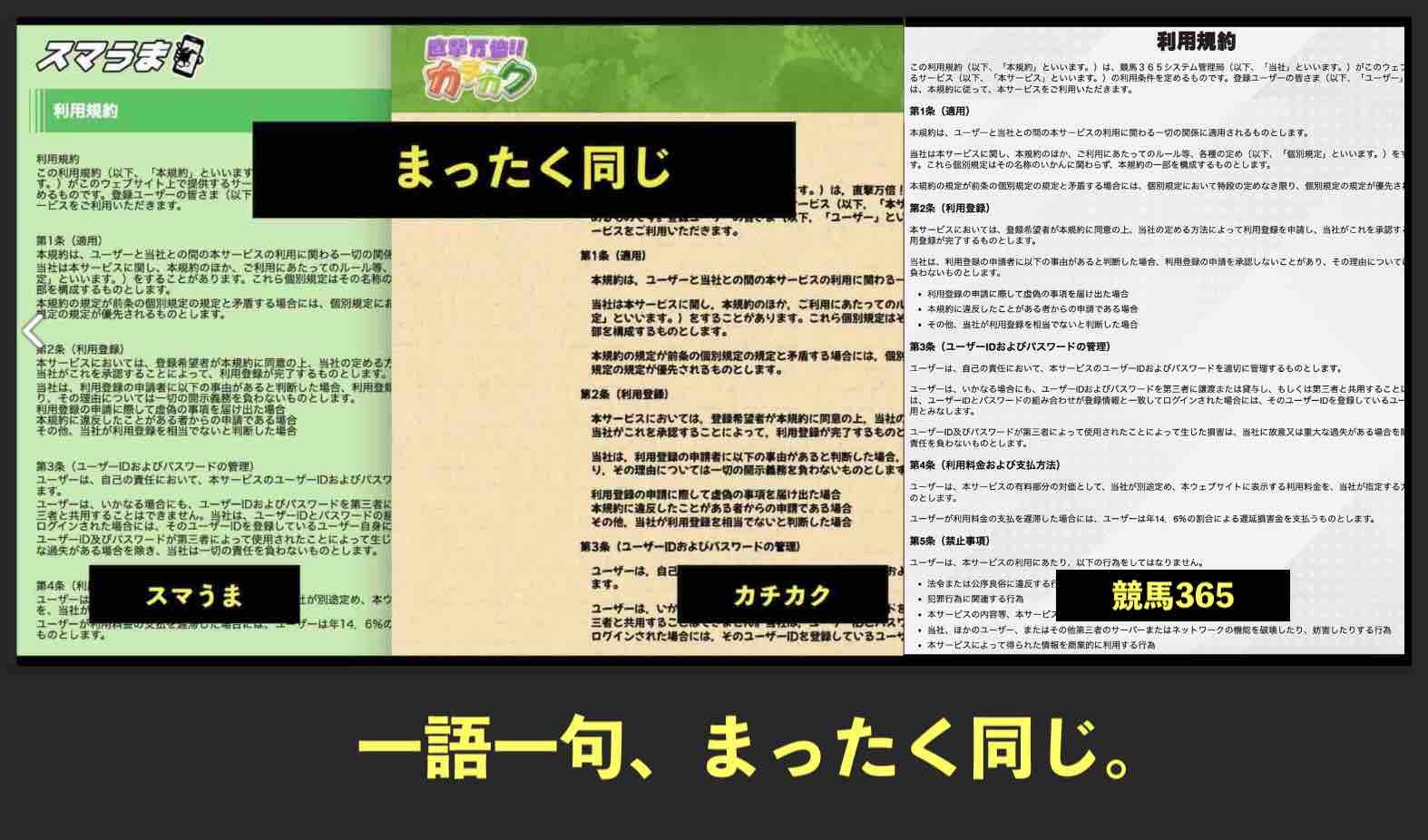 競馬365の利用規約も同じ