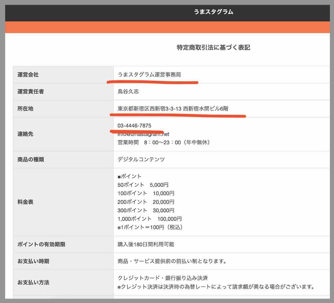 うまスタグラムという競馬予想サイトの運営会社情報