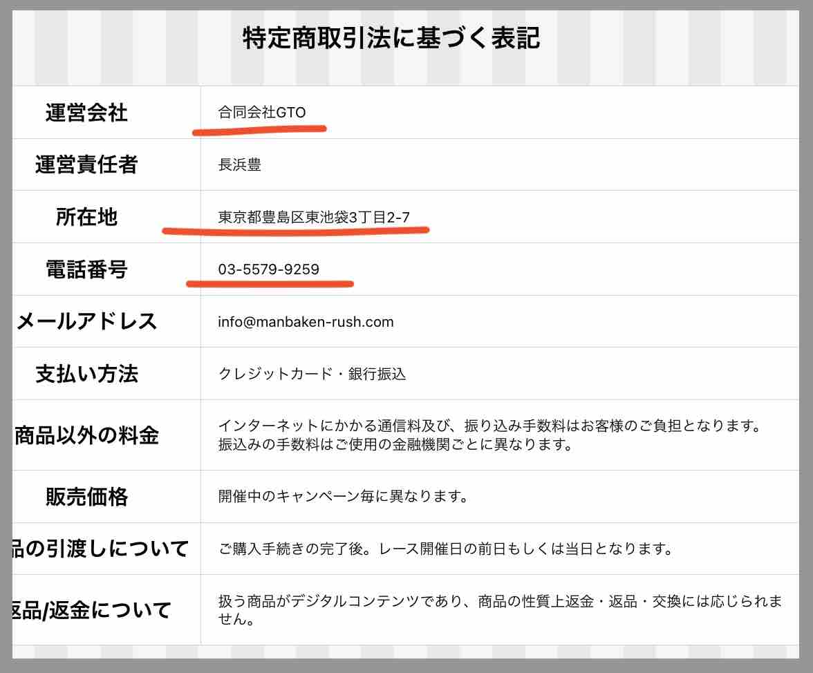 万馬券RUSH(万馬券ラッシュ)という競馬予想サイトの運営会社情報