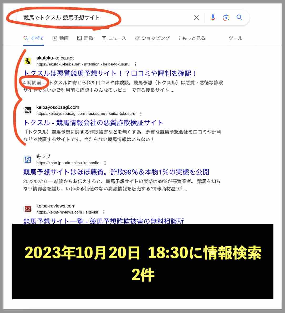 トクスルのサイト情報検索結果