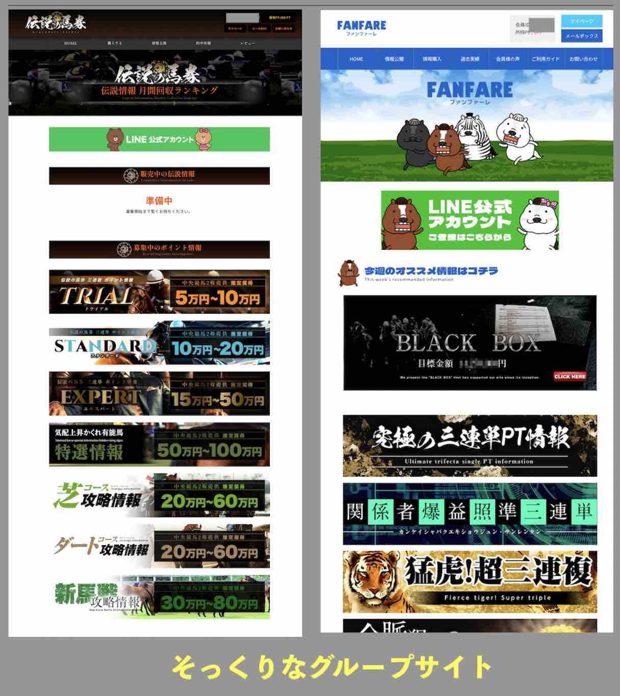 そっくりなグループサイト