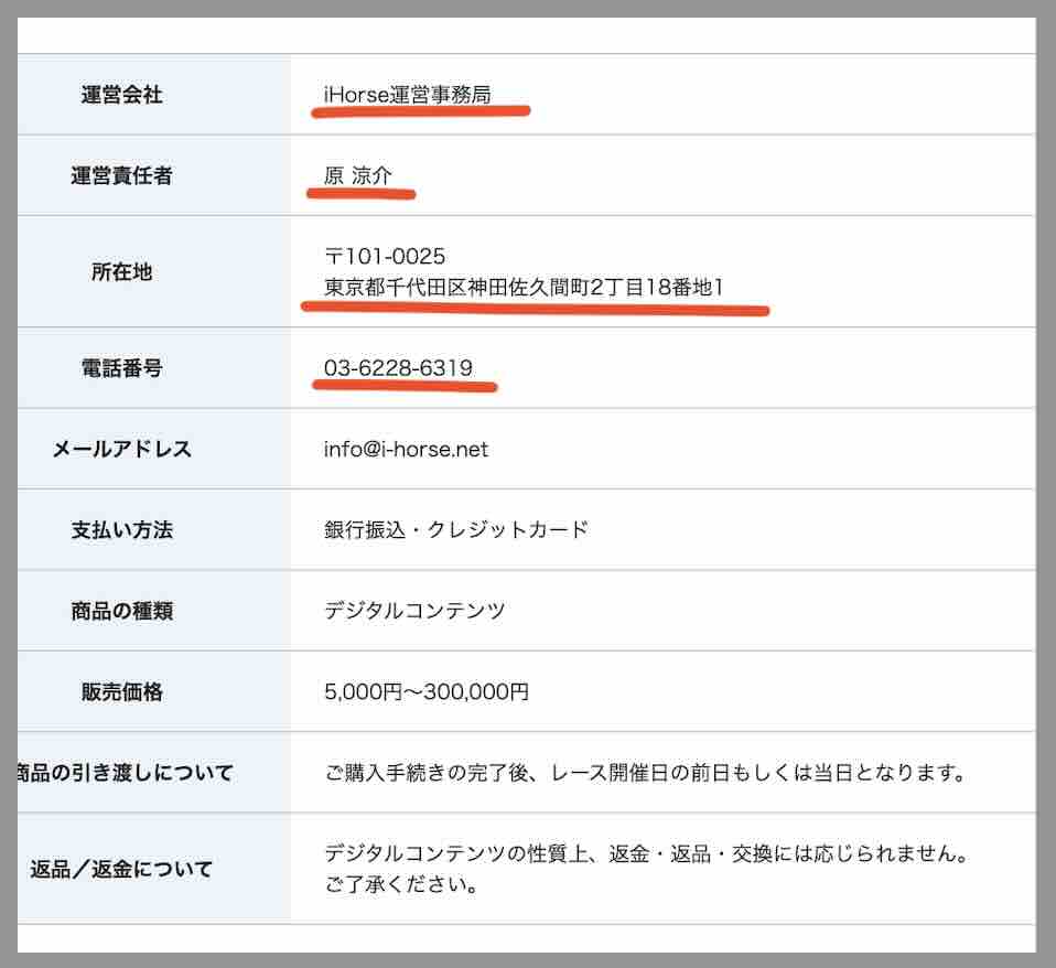 アイホース(iHorse)という競馬予想サイトの運営会社情報