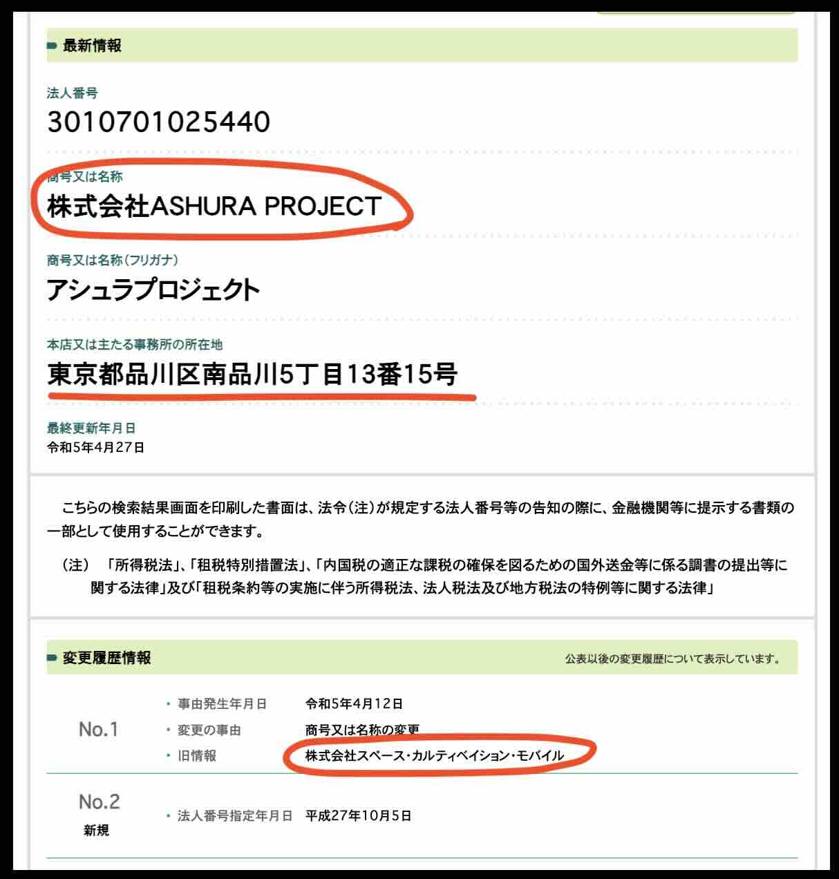 株式会社阿修羅プロジェクトの運営社情報