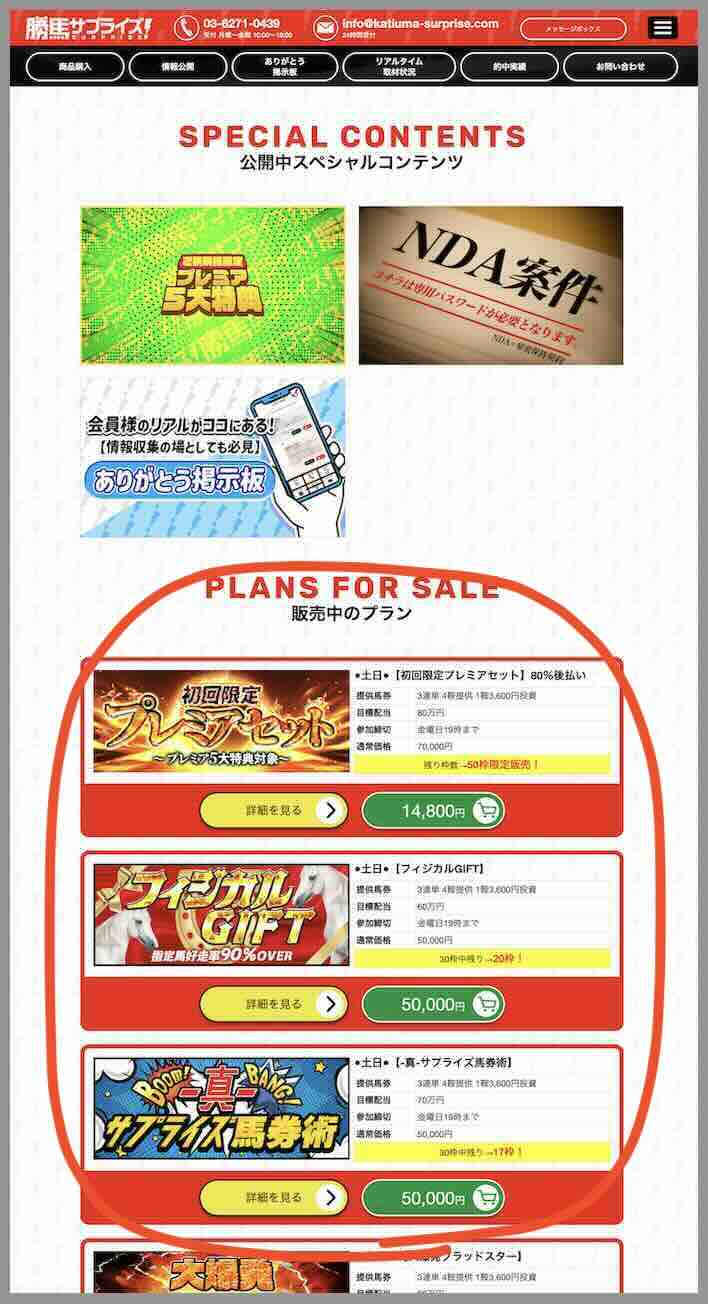 勝馬サプライズという競馬予想サイトが提供する競馬予想