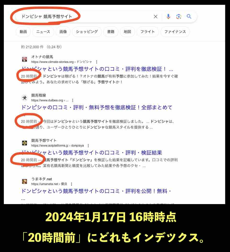ドンピシャのサイト情報検索結果