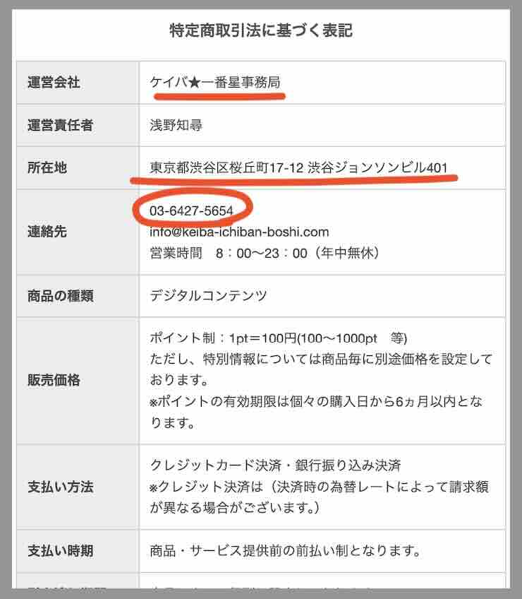 ケイバ一番星という競馬予想サイトの運営会社情報