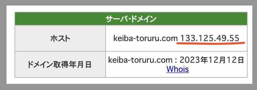 TORURU(トルル)のIPアドレス