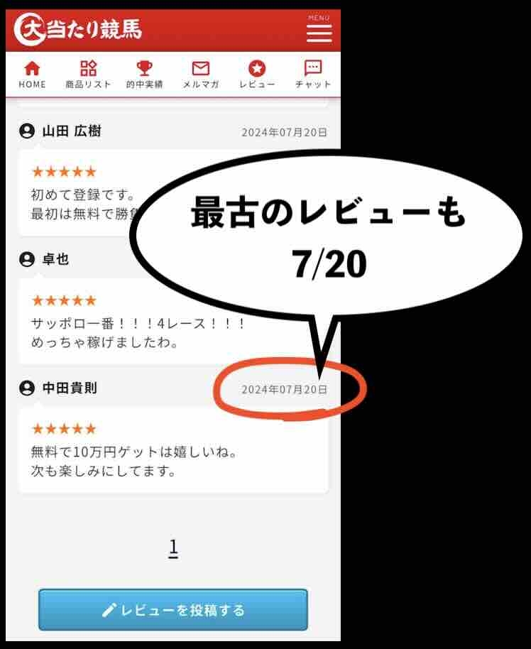 大当たり競馬の「利用者の声」を検証