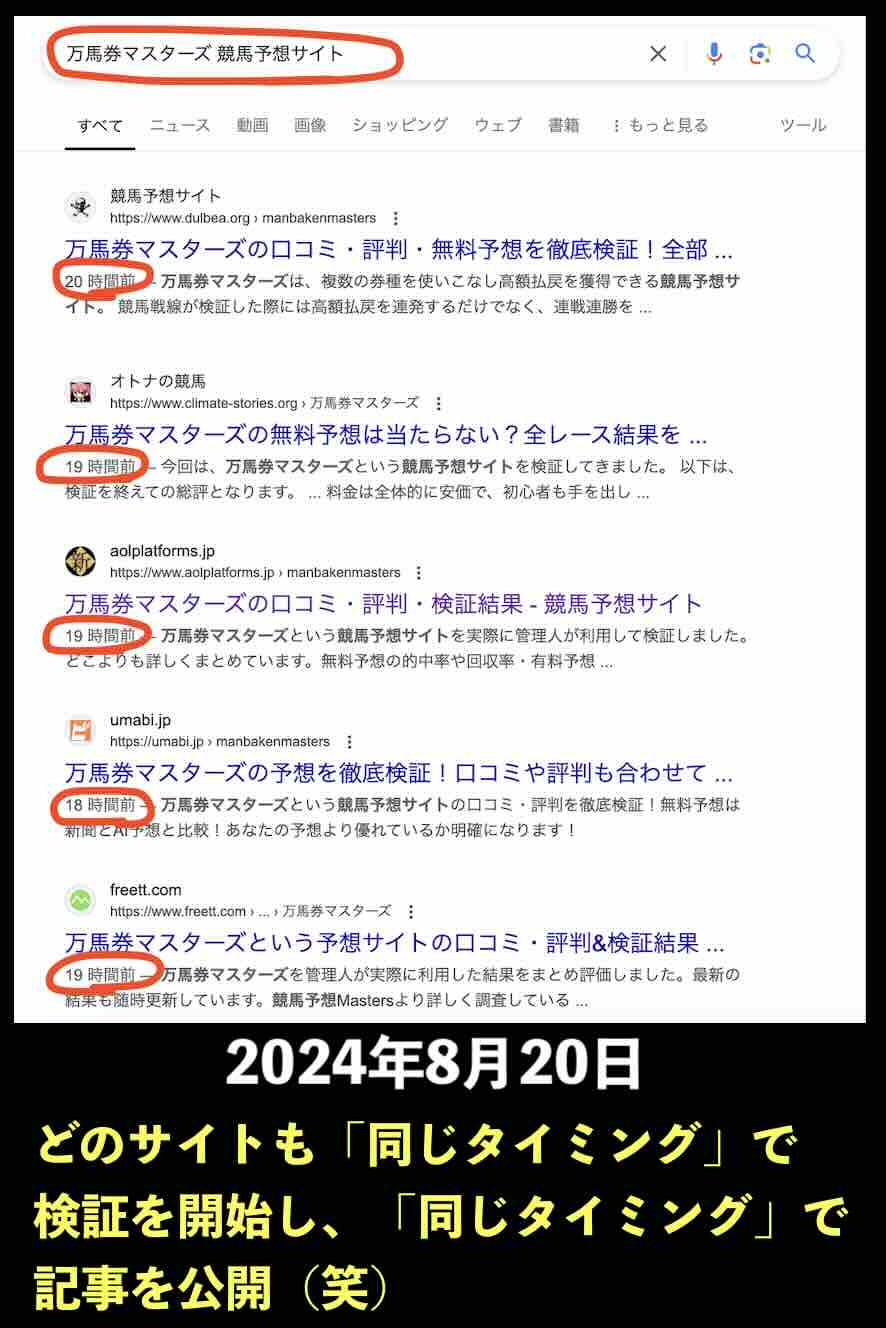 万馬券マスターズのサイト情報検索結果