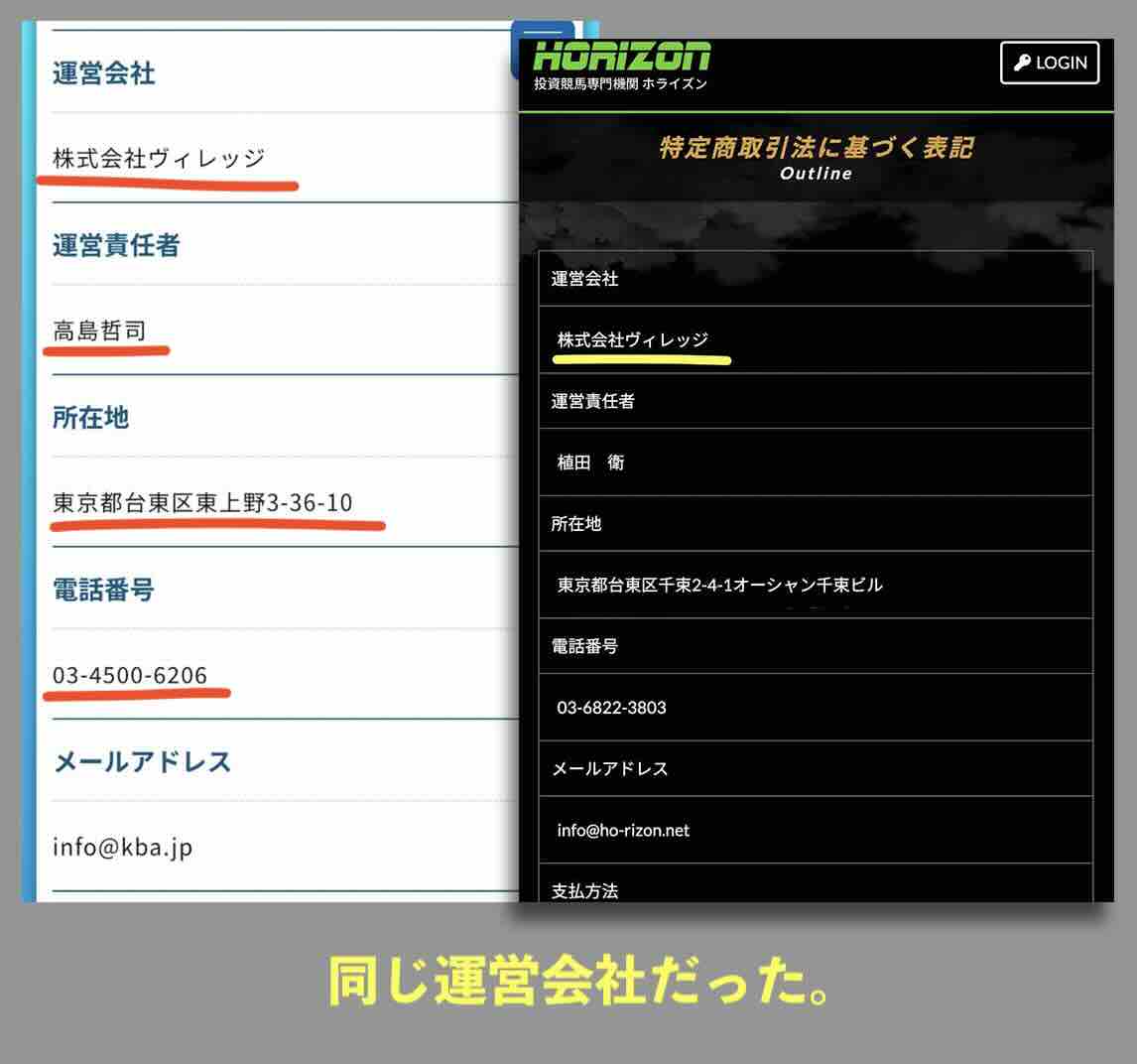 シンケイバという競馬予想サイトの運営会社情報